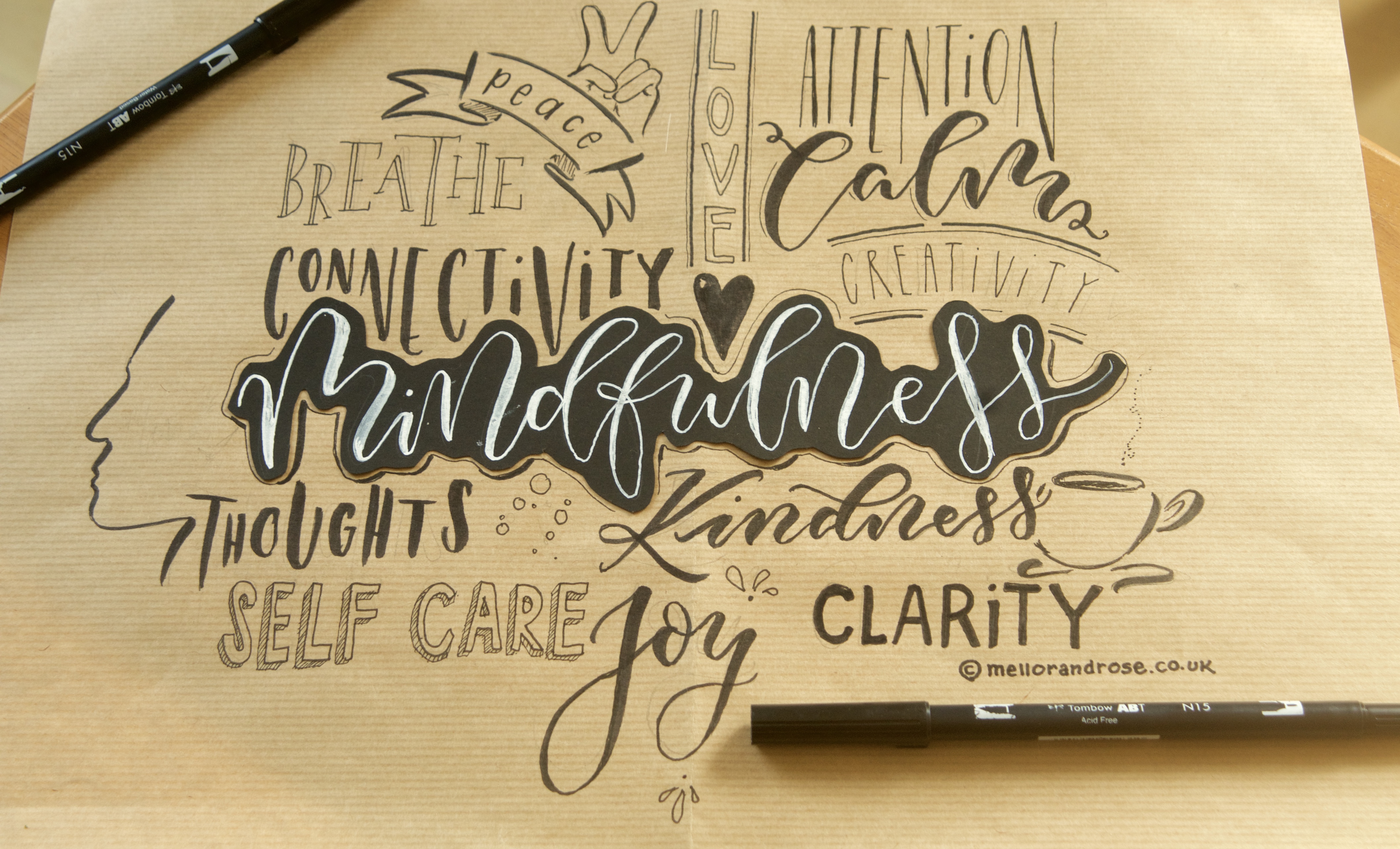 Back to 'School' Mindful Calligraphy for School, College or University students with Mellor and Rose // Mellor & Rose Lancashire