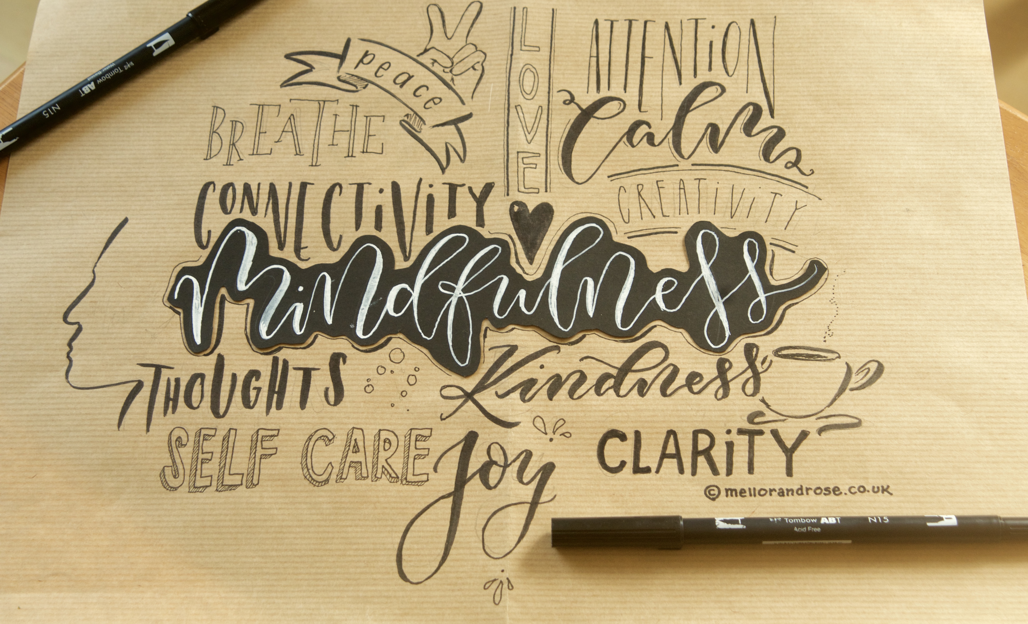 How Mindful Calligraphy combats Stress with Mellor and Rose // Mellor&Rose