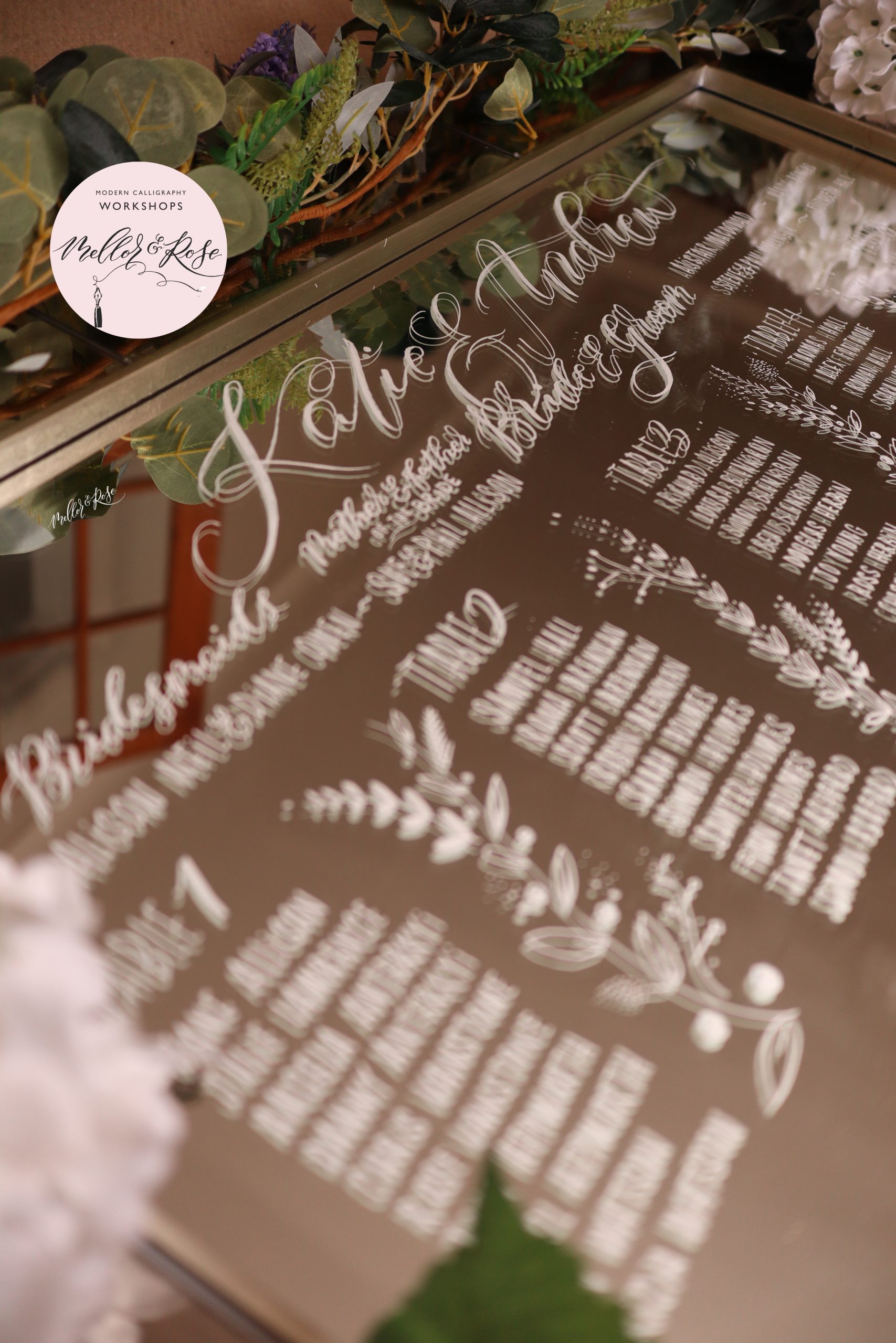 Handlettered Mirrors and Chalkboards in Lancashire by Mellor & Rose 