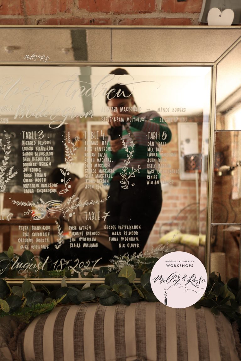 Handlettered Mirrors and Chalkboards in Lancashire by Mellor & Rose 