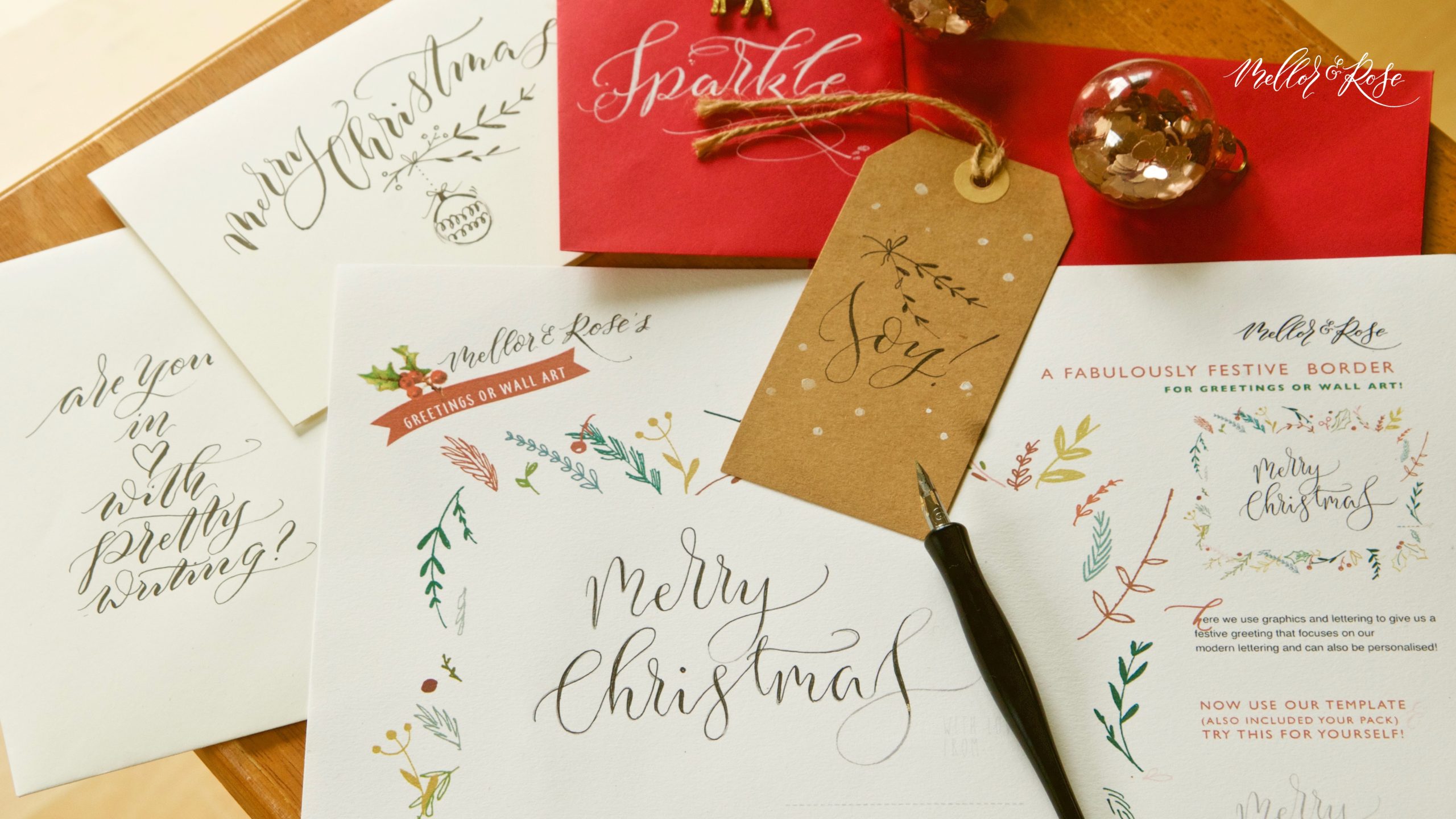 Mellor & Rose Christmas Calligraphy Workshop Northern Quarter Manchester