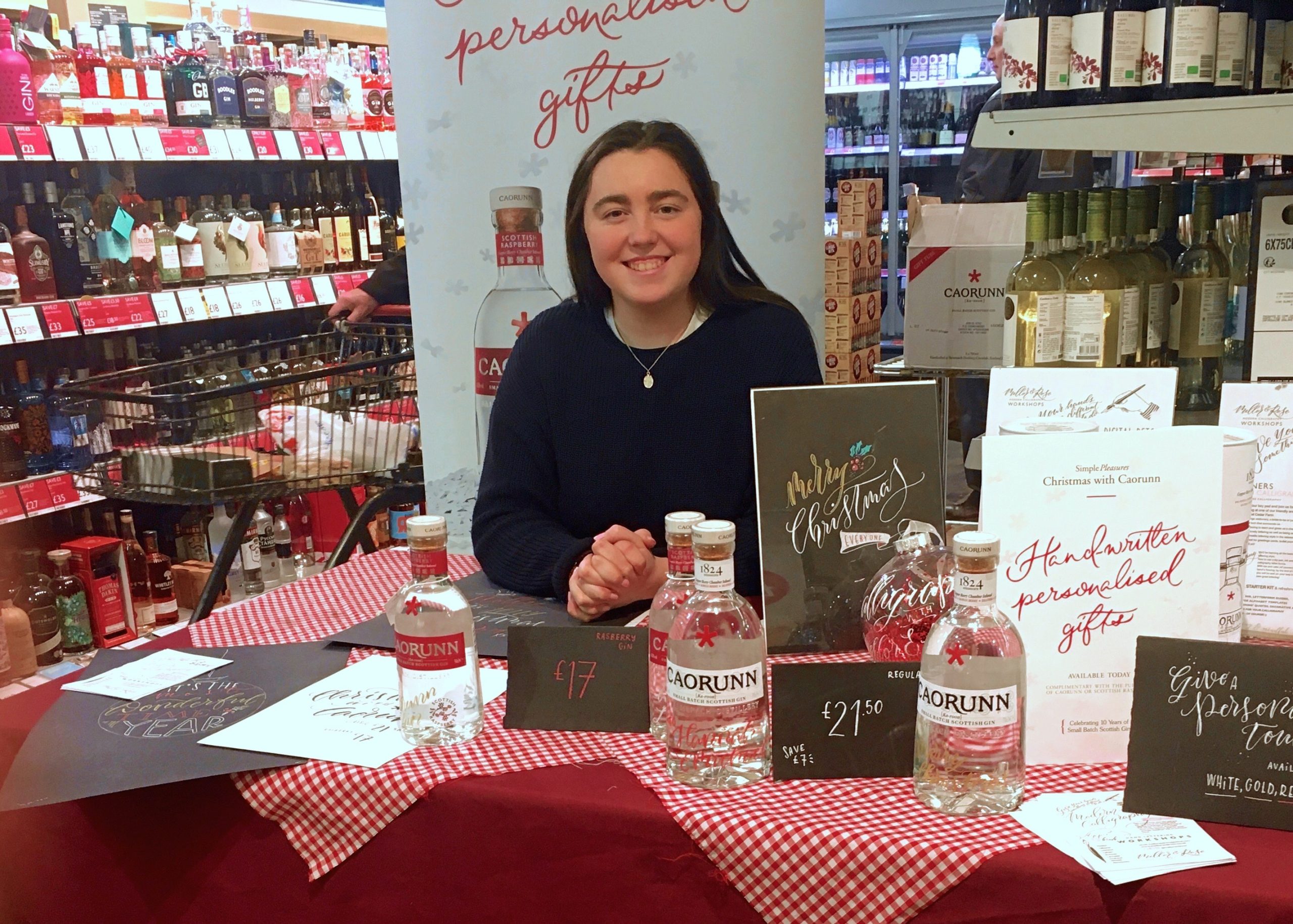 Live Event Calligraphy - Caorunn Gin and Mellor & Rose
