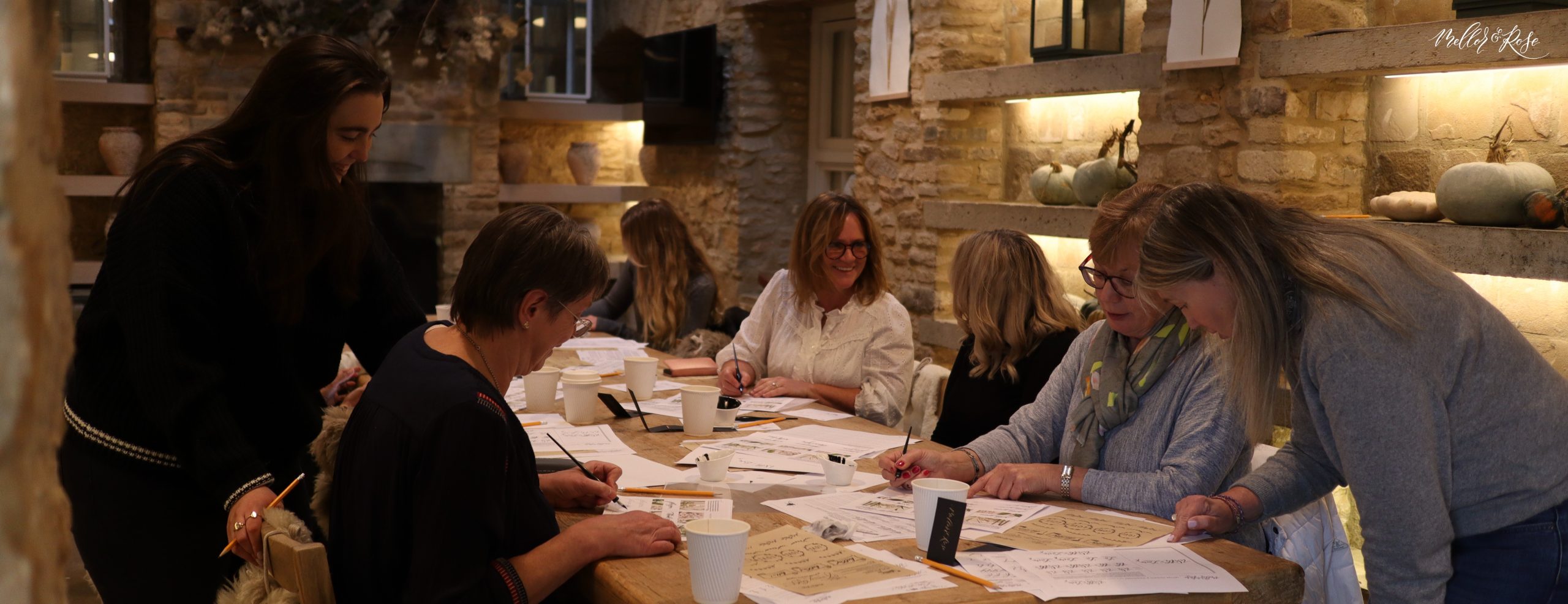 Christmas Calligraphy Workshops Oxfordshire at Daylesford Organic with Mellor & Rose
