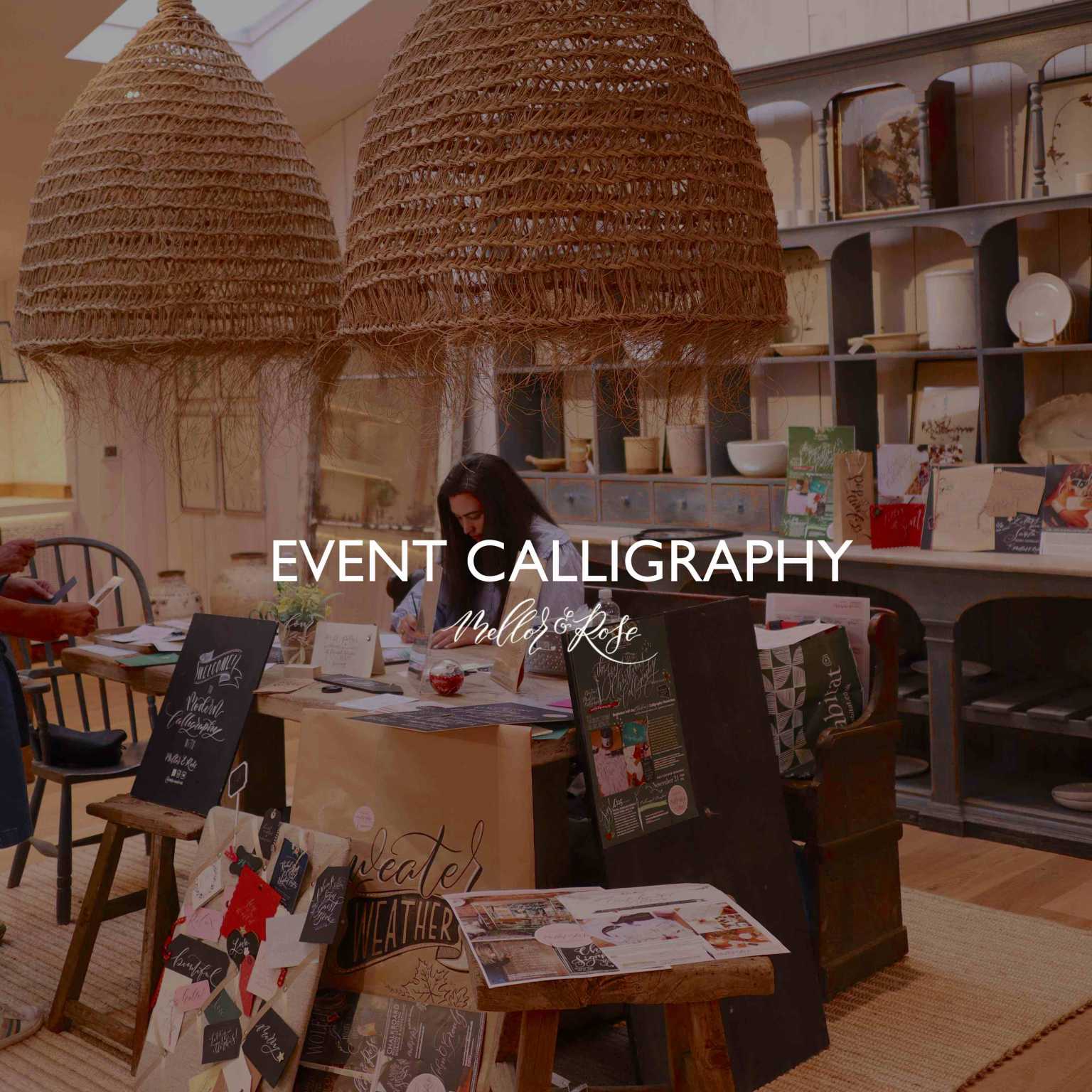 Live Event Calligraphy Personalisation with Mellor & Rose.