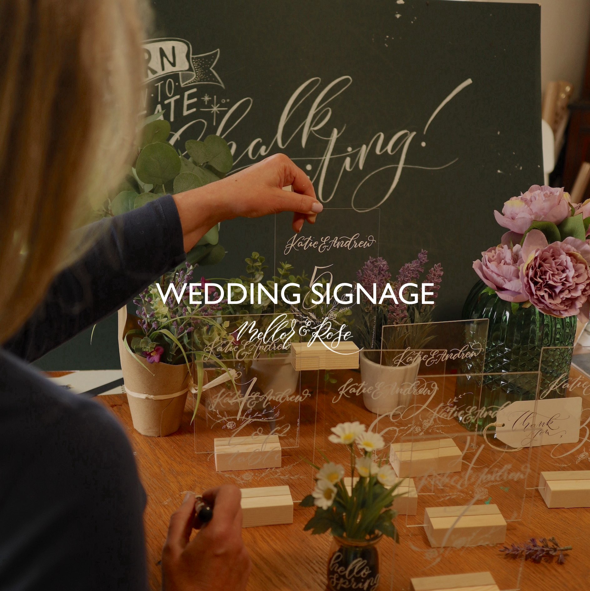 Handlettered Wedding Table Numbers with Mellor & Rose Calligraphy