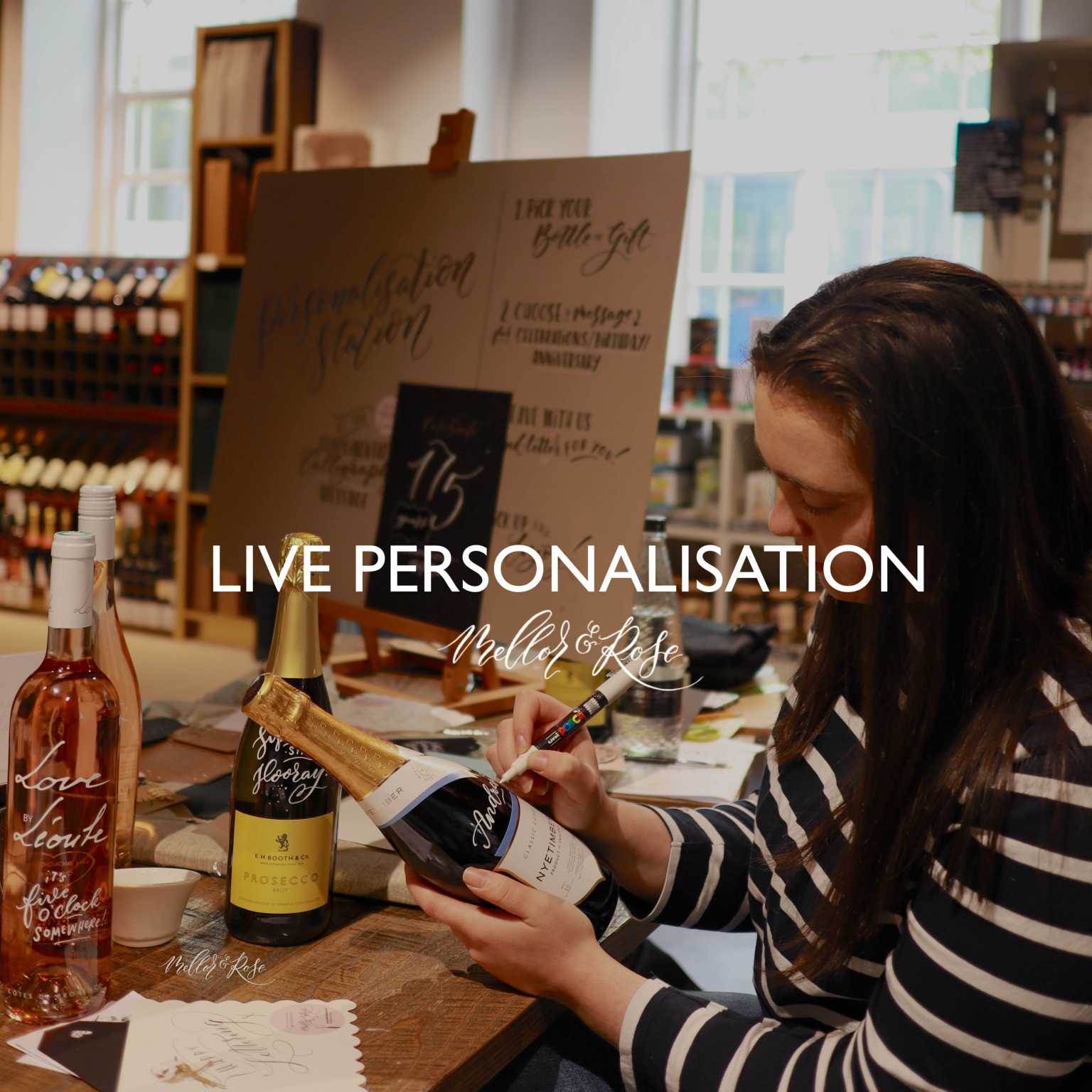 In-store Calligraphy Workshops with Brands with Mellor & Rose