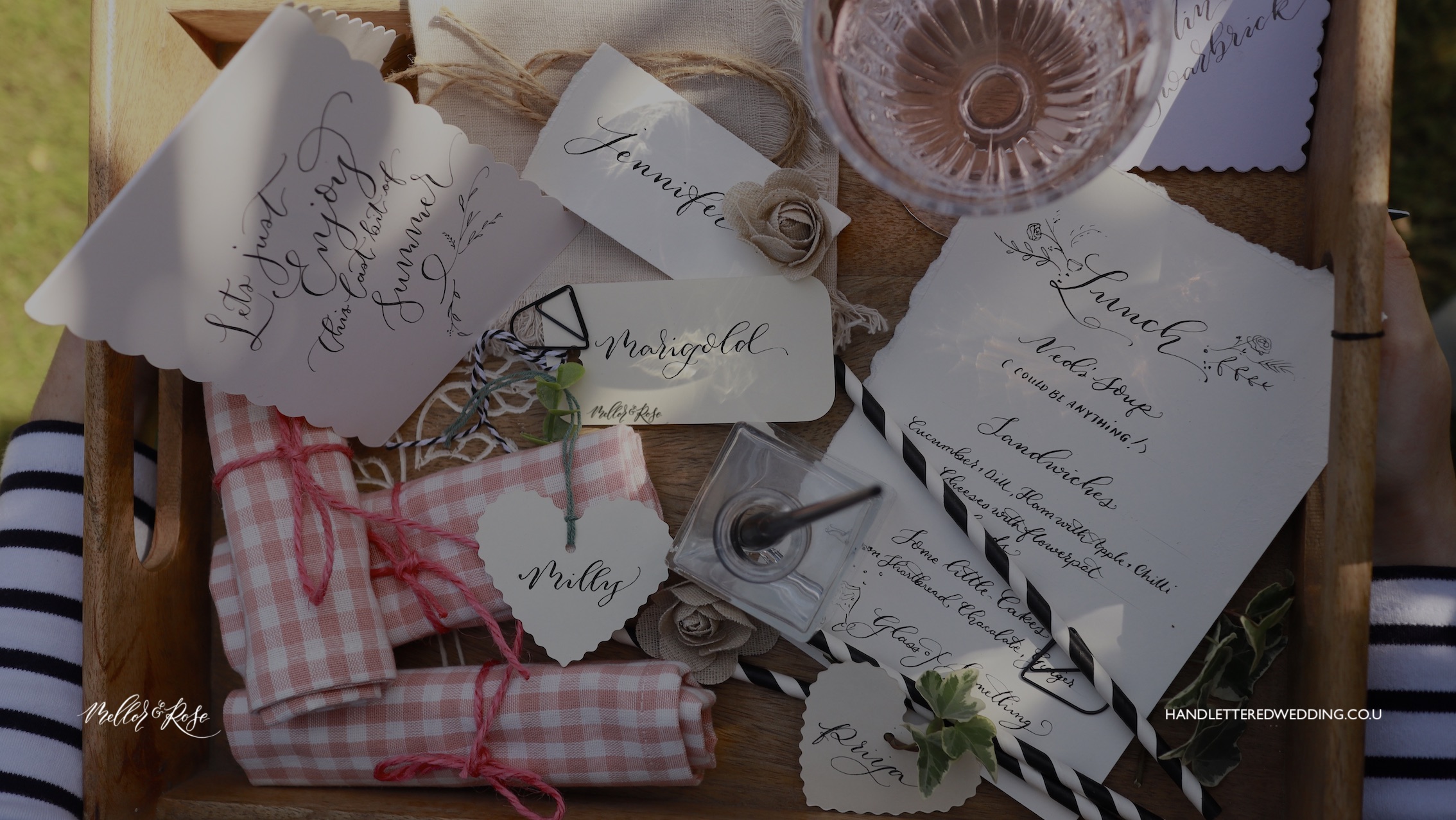 Handlettered Wedding Stationery Mellor & Rose Calligraphy