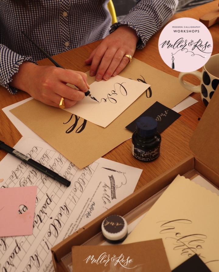 Taster Corporate Wellbeing Calligraphy Workshop with Mellor & Rose