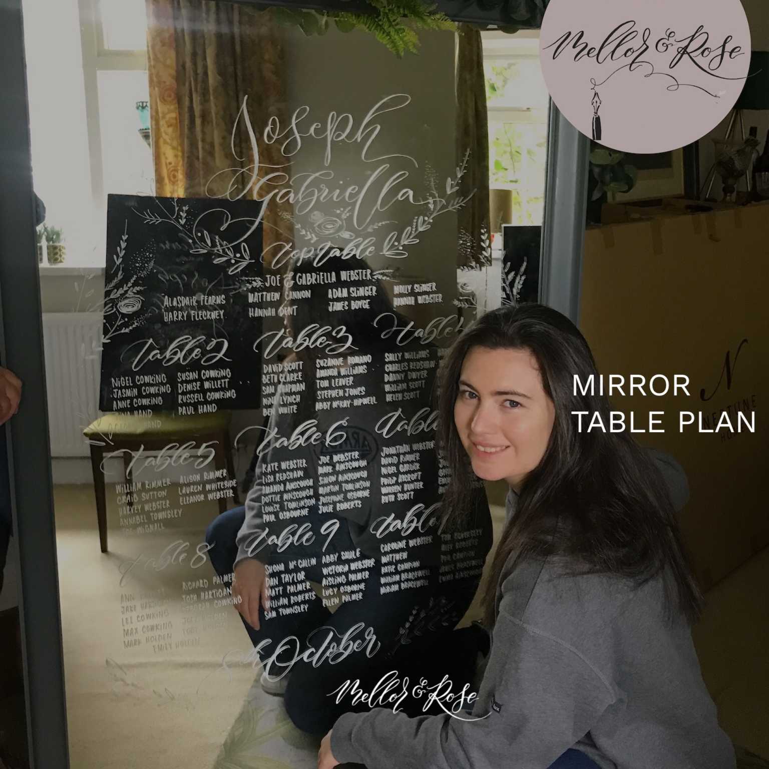 Handlettered Wedding Signage by Mellor & Rose Calligraphy Table Plan