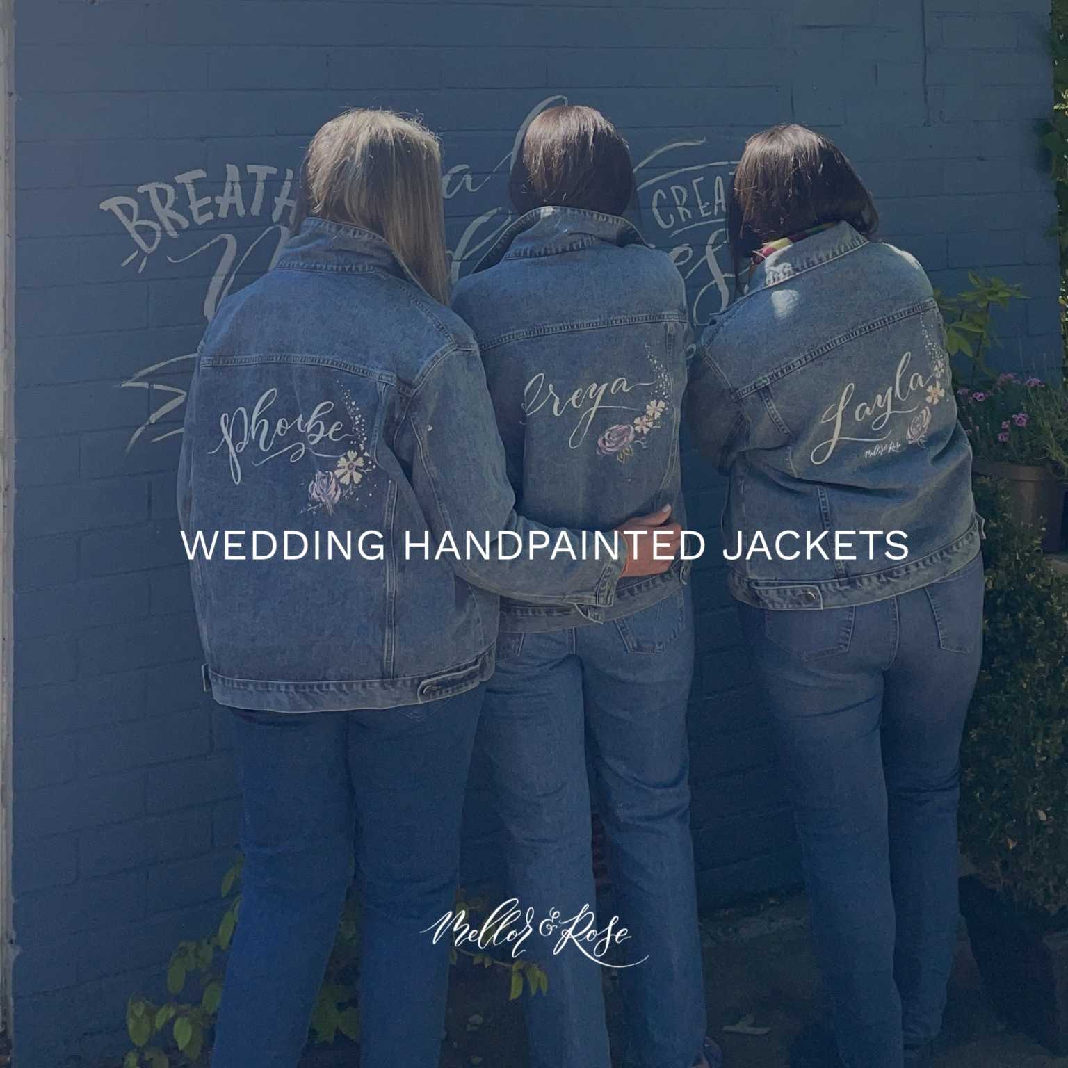 Wedding Handpainted Jackets by Mellor & Rose Calligraphy