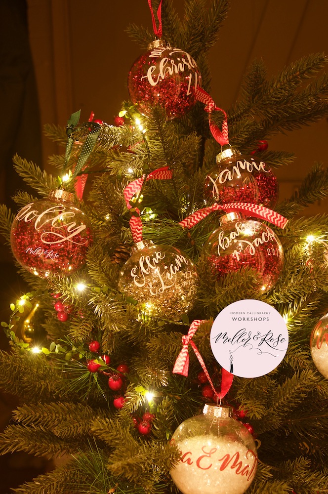 Christmas Bauble Calligraphy Workshop at Stringers Lytham Lancashire