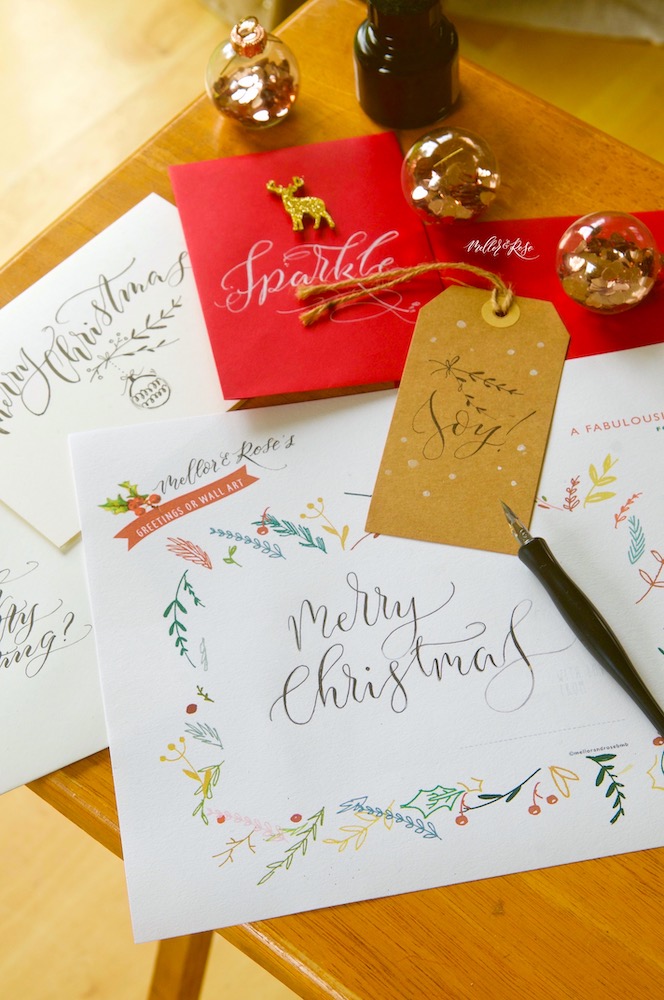 Mellor & Rose Christmas Calligraphy Workshop in Lancashire, Cheshire, Manchester, Cotswolds