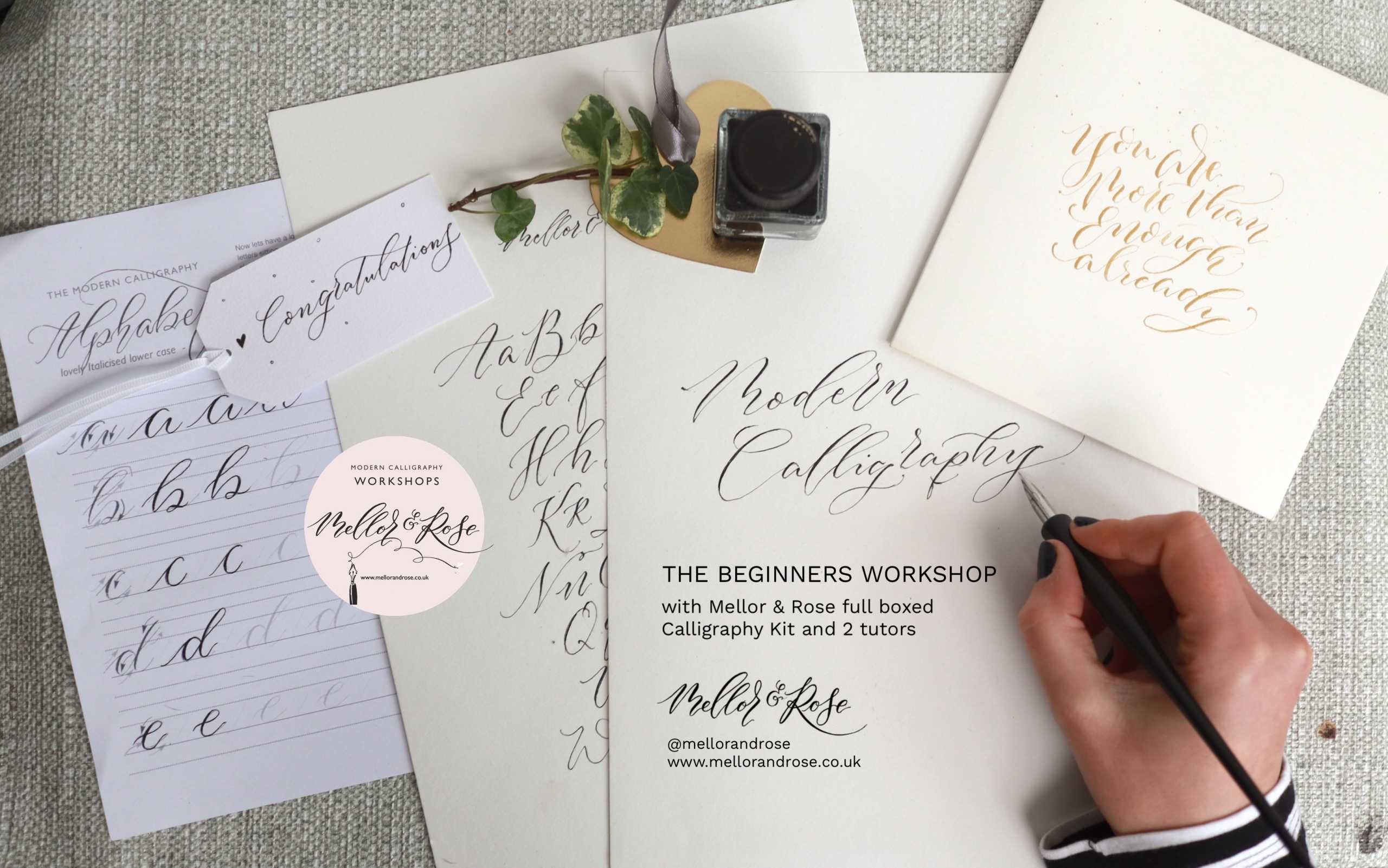 Mellor & Rose Modern Calligraphy Workshop at Eden Tearoom and Galleries in Wigan, Lancashire