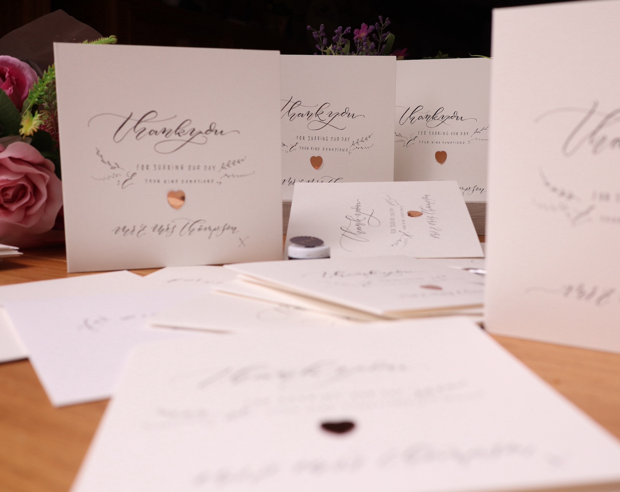 Handlettered Wedding Thank You Cards Mellor & Rose Calligraphy