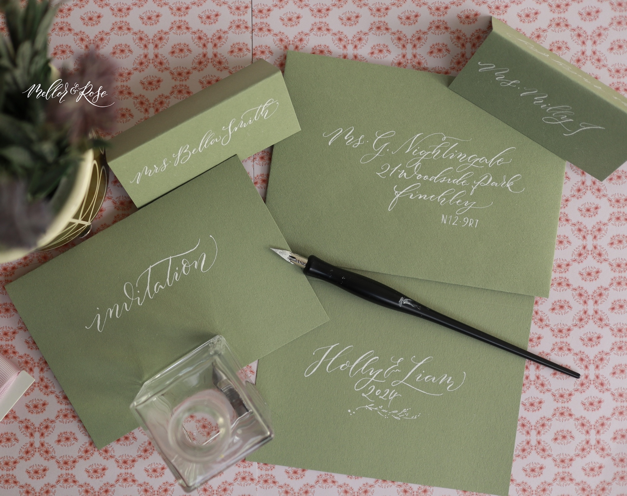 Summer Green Wedding Calligraphy - Mellor & Rose