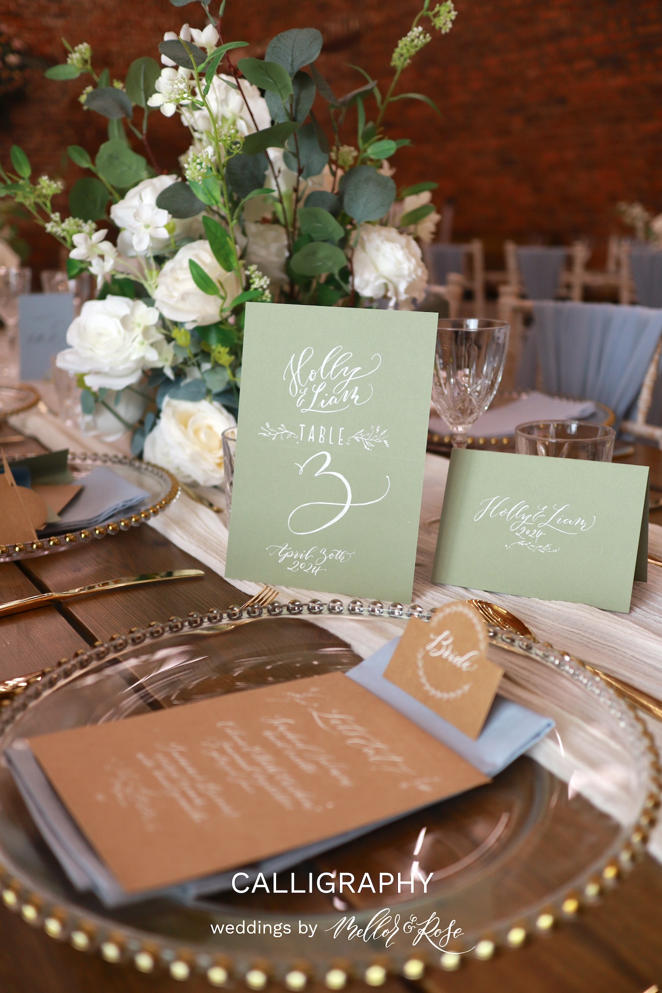 Wedding Calligraphy with Mellor & Rose