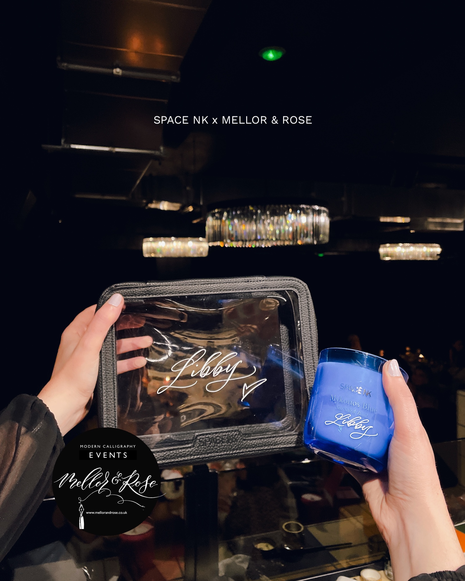 Mellor & Rose Space NK Manchester Event Calligraphy