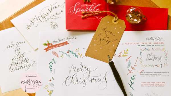 Mellor & Rose Christmas Calligraphy Workshop 