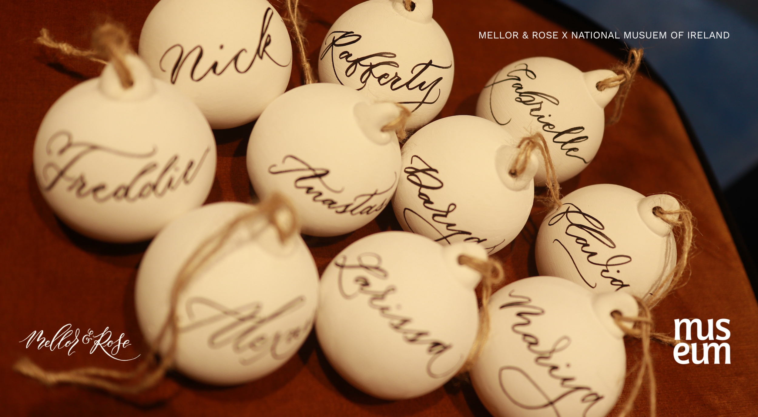 Christmas Bauble Calligraphy Workshop Dublin National Museum of Ireland Mellor & Rose