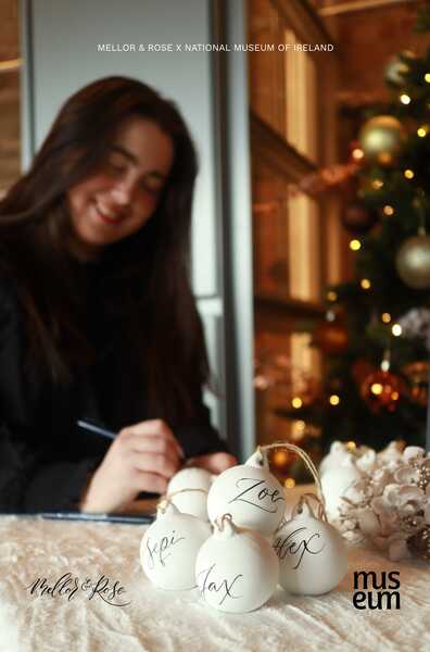 Christmas Bauble Calligraphy Workshop Dublin National Museum of Ireland Mellor & Rose 