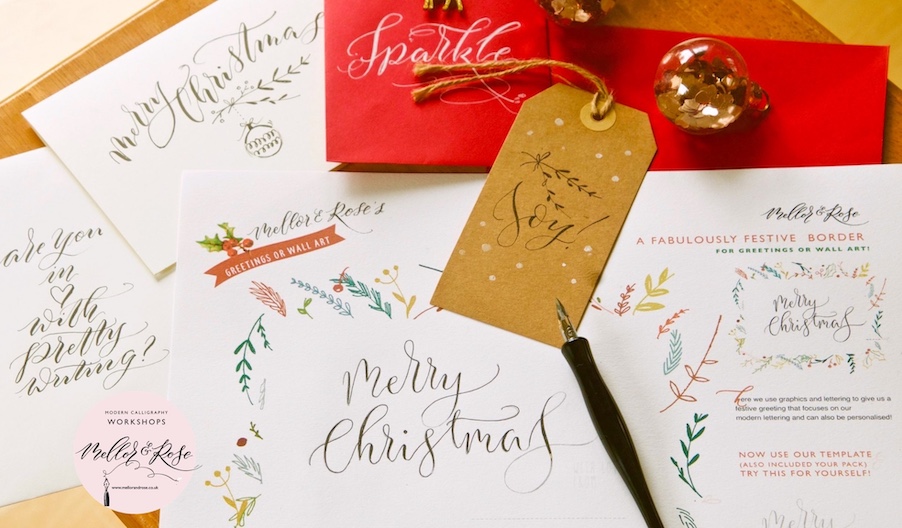 Christmas Calligraphy Workshop National Trust Erddig Hall Wrexham Wales Mellor & Rose