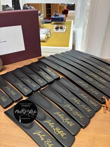 Mellor & Rose John Lobb London Calligraphy Hot Foiling Personalisation