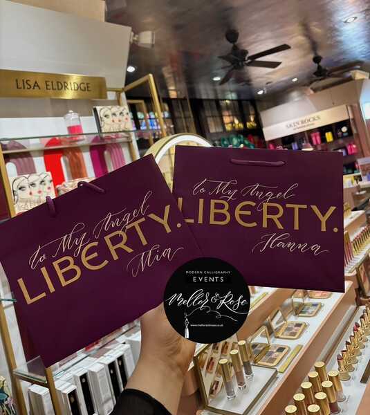 Mellor & Rose Lisa Eldridge Liberty London Christmas Calligraphy Personalisation